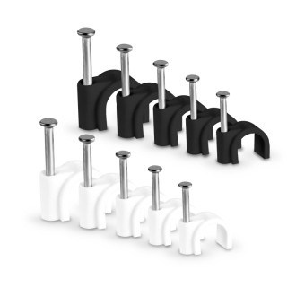 Connect IT Cable Clip příchytky na kabely, černá/bílá - 700 ks