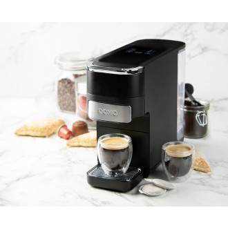 Kávovar 4v1 na pody i na kapsle - černý - DOMO DO748K