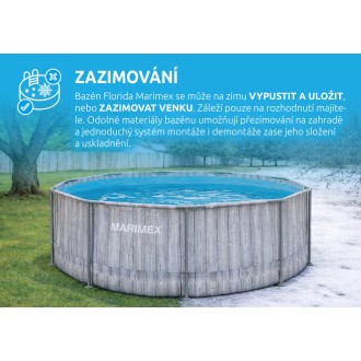 Bazén Florida 3,05x0,91 m ŠEDÉ DŘEVO se skimmerem