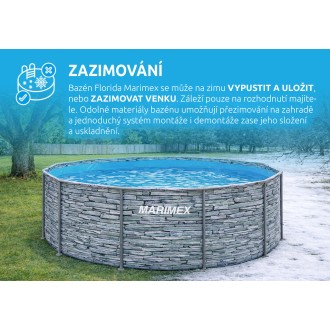 Bazén Florida 3,66x0,99 m KÁMEN bez.přísl.