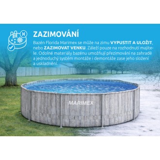 Bazén Florida 3,66x0,99 m ŠEDÉ DŘEVO se skimmerem