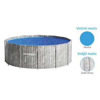 Bazén Florida 3,66x1,22 m ŠEDÉ DŘEVO se skimmerem