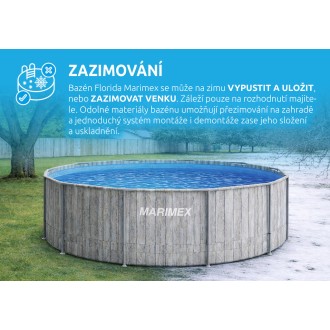 Bazén Florida 3,66x1,22 m ŠEDÉ DŘEVO se skimmerem