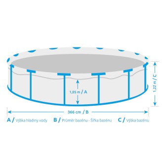 Bazén Florida 3,66x1,22 m se skimmerem - motiv TEAK