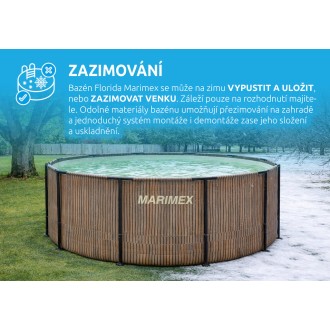 Bazén Florida 3,66x1,22 m se skimmerem - motiv TEAK