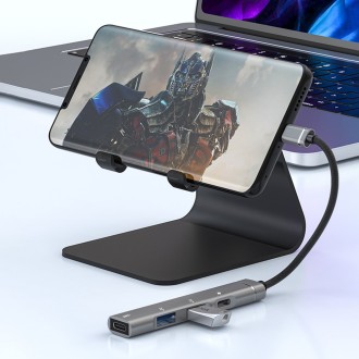 USB-C Hub Earldom ET-HUB19, 4 porty – šedá