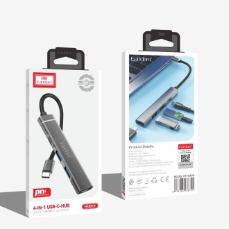 USB-C Hub Earldom ET-HUB19, 4 porty – šedá