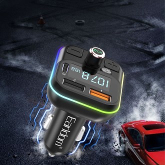 FM transmitter Earldom ET-M86, Bluetooth, USB, Type-C, PD, 3.1 A – černá
