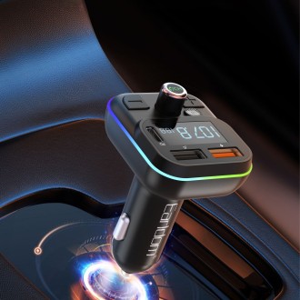 FM transmitter Earldom ET-M86, Bluetooth, USB, Type-C, PD, 3.1 A – černá