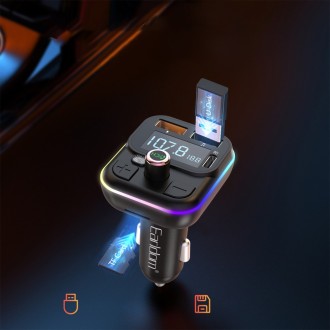 FM transmitter Earldom ET-M86, Bluetooth, USB, Type-C, PD, 3.1 A – černá