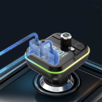 FM transmitter Earldom ET-M86, Bluetooth, USB, Type-C, PD, 3.1 A – černá