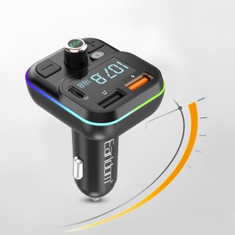 FM transmitter Earldom ET-M86, Bluetooth, USB, Type-C, PD, 3.1 A – černá