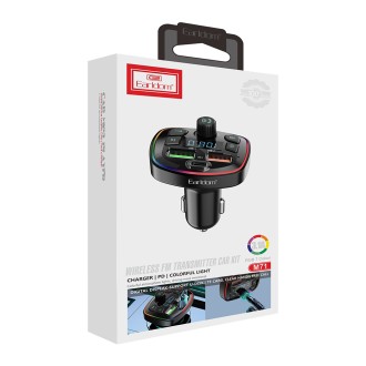 FM transmitter Earldom ET-M71, Bluetooth, USB, 3.1 A – černá