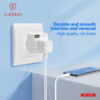 Univerzální cestovní adaptér Earldom ES-SC20 s časovačem, UK/US na EU, 250 V – bílá