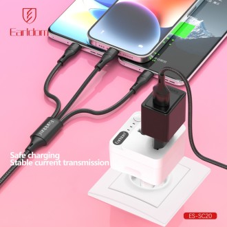 Univerzální cestovní adaptér Earldom ES-SC20 s časovačem, UK/US na EU, 250 V – bílá