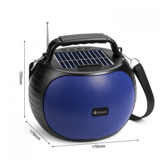 Solární reproduktor Kisonli SC-22, Bluetooth, USB, SD, AUX – modrá