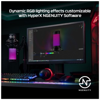 HyperX QuadCast S Mikrofon, RGB, USB – černá
