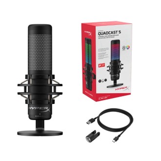 HyperX QuadCast S Mikrofon, RGB, USB – černá