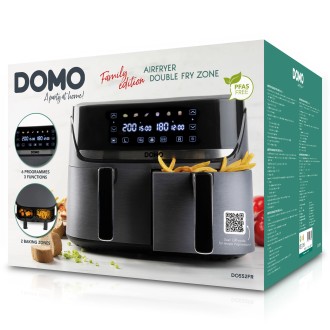 Dvojitá horkovzdušná fritéza 4+4 l - digitální - DOMO DO552FR