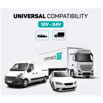 Connect IT CarRGB Bezdrátový FM transmitter, 2xUSB + MicroSD – černá