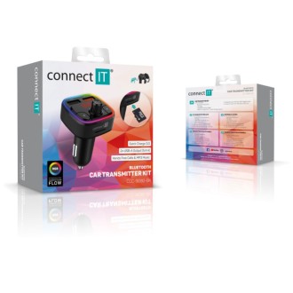 Connect IT CarRGB Bezdrátový FM transmitter, 2xUSB + MicroSD – černá