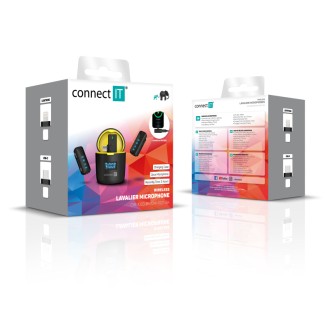 Connect IT ClipMic Pro bezdrátový mikrofon USB-C (2 ks + receiver) – černá
