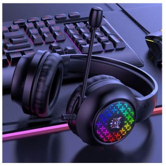 Onikuma X7 Pro herní podsvícená sluchátka s mikrofonem, 3.5mm + USB – černá