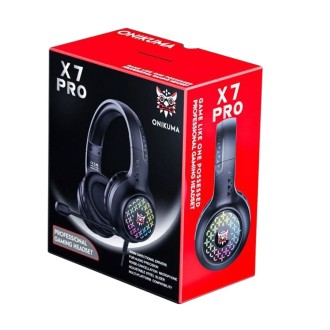 Onikuma X7 Pro herní podsvícená sluchátka s mikrofonem, 3.5mm + USB – černá