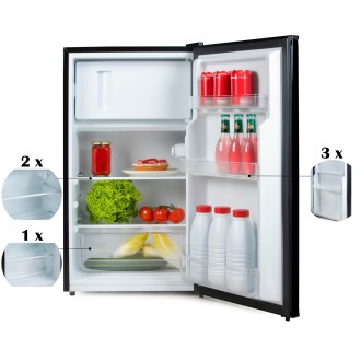 Lednice s mrazákem uvnitř - černá - PRIMO PR145FR