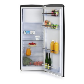 Retro lednice s mrazákem uvnitř - černá - PRIMO PR164RKZ