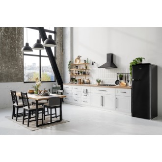 Retro lednice s mrazákem uvnitř - černá - PRIMO PR164RKZ