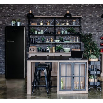 Retro lednice s mrazákem uvnitř - černá - PRIMO PR164RKZ