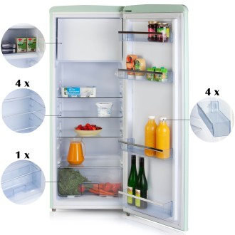 Retro lednice s mrazákem uvnitř - zelená - PRIMO PR165RKMG