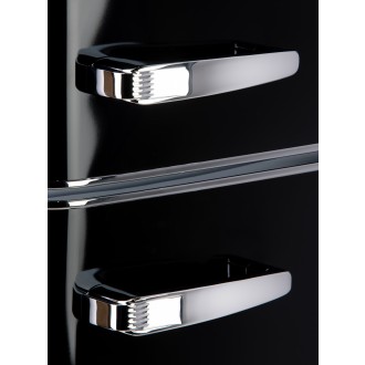 Retro lednice s mrazákem nahoře - černá - PRIMO PR166RKZ