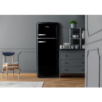 Retro lednice s mrazákem nahoře - černá - PRIMO PR166RKZ