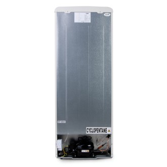 Retro mrazák - bílý s dekorací dřeva - DOMO DO91711R