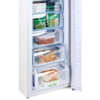 Retro mrazák - bílý s dekorací dřeva - DOMO DO91711R