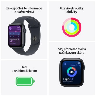 Apple Watch SE GPS 44mm Alu Sport Band M/L Midnight