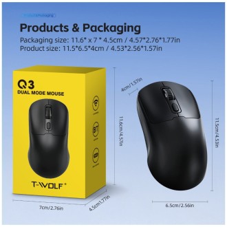T-Wolf Q3 Dual Mode bezdrátová myš – černá