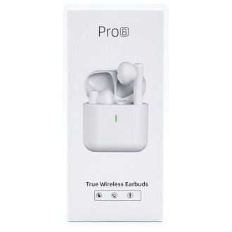 DeTech Bezdrátová TWS sluchátka Earbuds Pro8 – bílá