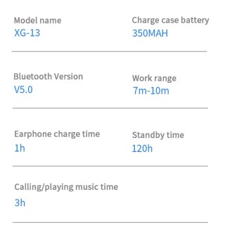 High Quality Bezdrátová TWS sluchátka XG-13 – černá