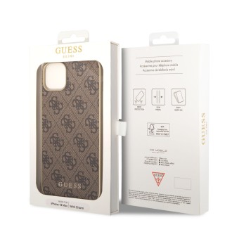 Guess 4G Charms Zadní Kryt pro iPhone 14 Plus Brown