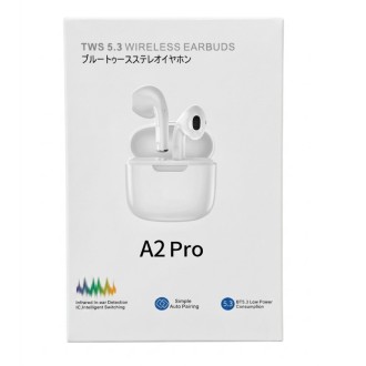 High Quality Bezdrátová TWS sluchátka A2 Pro – bílá