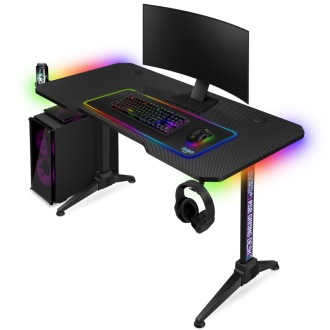 Connect IT NEO+ herní stůl s RGB podsvícením - černá