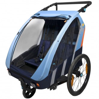 Přívěs / vozík za jízdní kolo Bellelli Trailblazer pro 1/2 děti - světle modrý