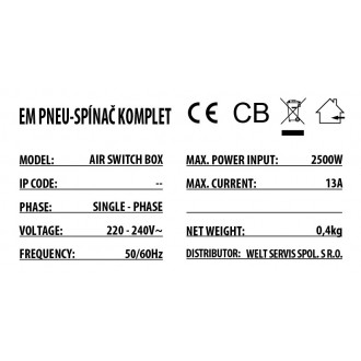 EcoMaster Externí krabice s pneuspínačem včetně flexokabelu