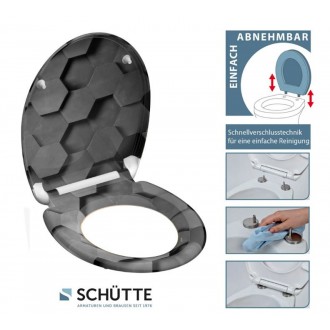 Schütte GREY HEXAGONS| Duroplast,  Duroplast, Soft Close