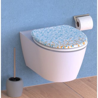 Schütte MOSAIK BLAU-ORANGE | Duroplast, Soft Close
