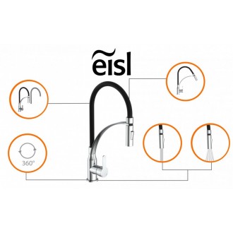Eisl Carneo černá / lesklý chrom