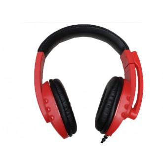 DeTech Drátový headset P30 s mikrofonem - červená